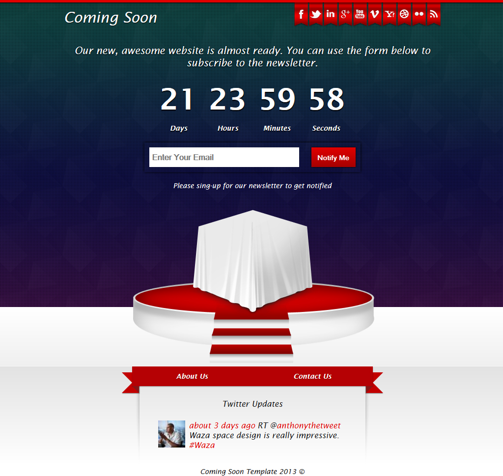 Coming Soon Template RED